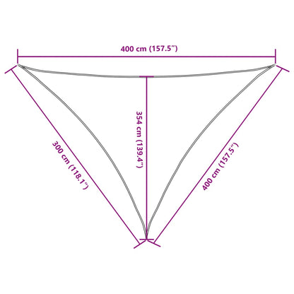 Vela parasol triangular tela oxford 3x4x4 m crema