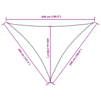 Vela parasol triangular tela oxford 4x5x5 m crema