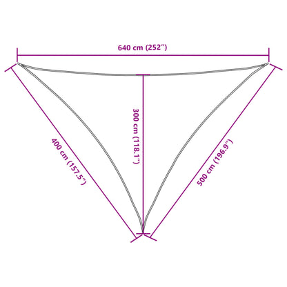 Vela parasol triangular tela oxford 4x5x6,4 m crema