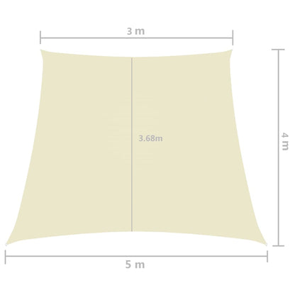 Vela parasol tela Oxford trapecio 3/5x4 m Crema