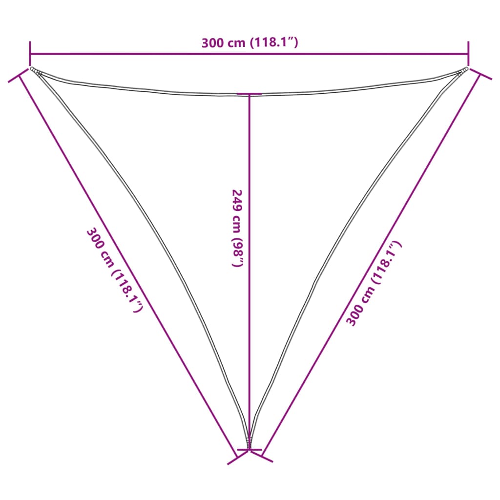 Vela parasol triangular tela oxford 3x3x3 m blanco