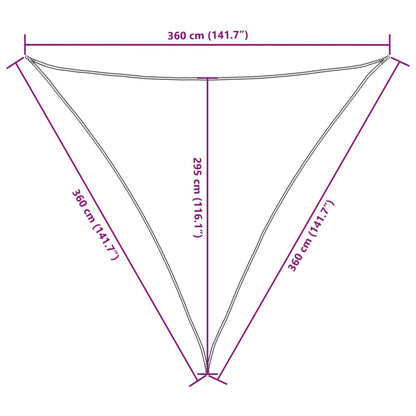 Vela parasol triangular tela oxford 3,6x3,6x3,6 m blanco