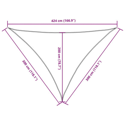 Vela parasol triangular tela oxford 3x3x4,24 m blanco