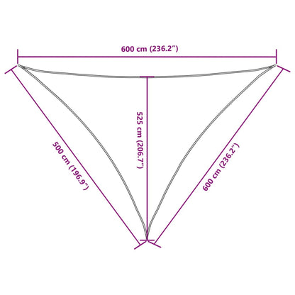 Vela parasol triangular tela oxford 5x6x6 m blanco