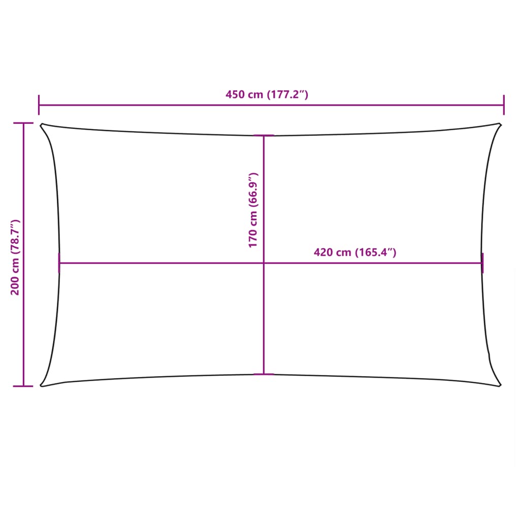 Vela parasol rectangular tela oxford 2x4,5 m terracota