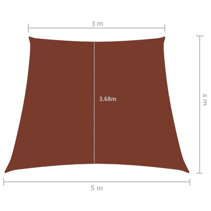 Vela parasol tela Oxford trapecio 3/5x4 m Terracota