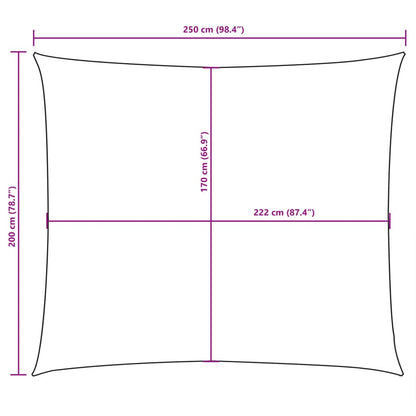 Vela parasol rectangular de tela oxford 2x2,5 m topo