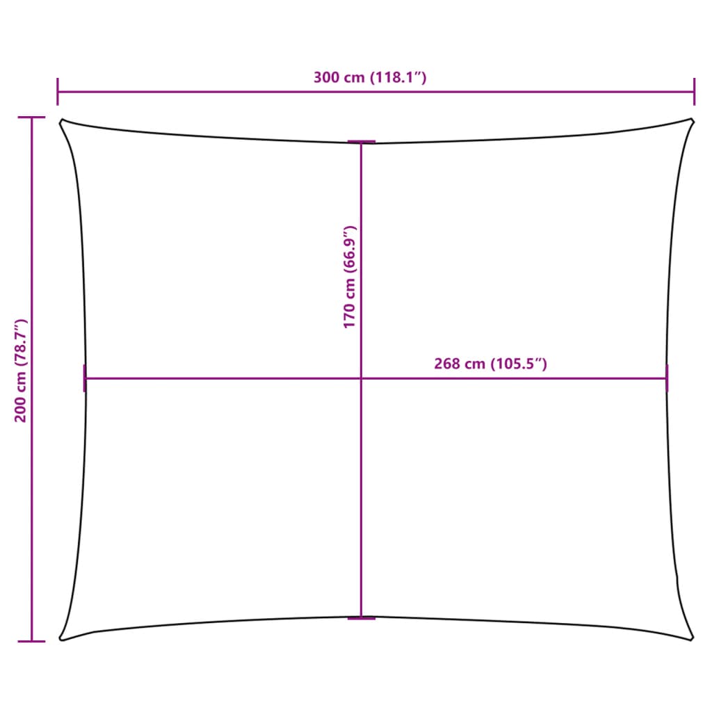 Vela parasol rectangular tela oxford 2x3 m topo