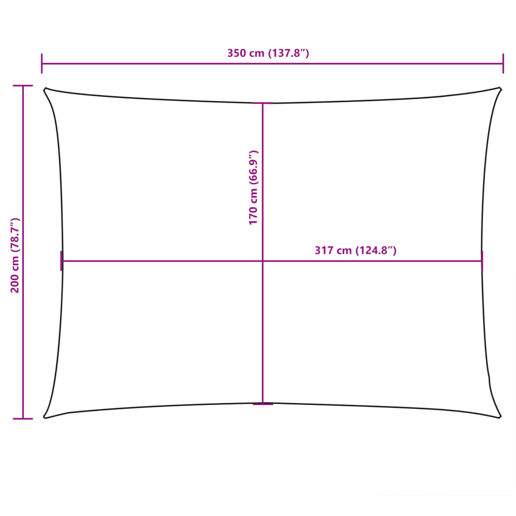 Vela parasol rectangular tela oxford 2x3,5 m verde oscuro