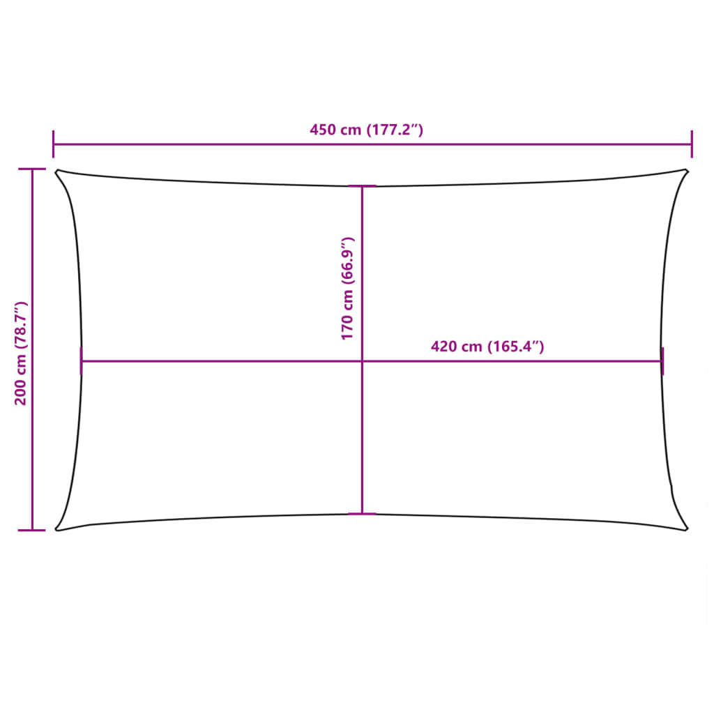 Vela parasol rectangular tela oxford 2x4,5 m verde oscuro