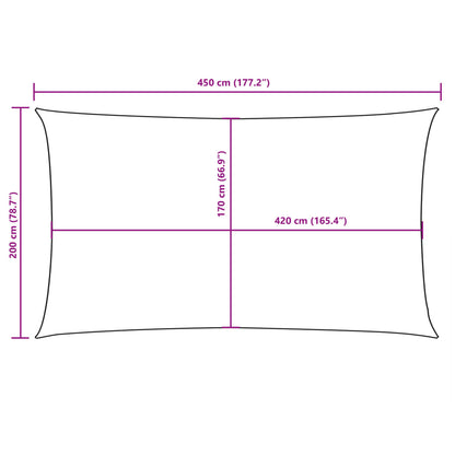 Vela parasol rectangular tela oxford 2x4,5 m verde oscuro