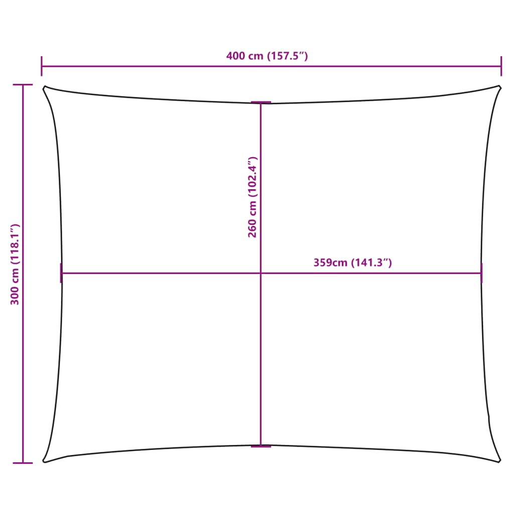 Vela parasol rectangular tela oxford 3x4 m verde oscuro