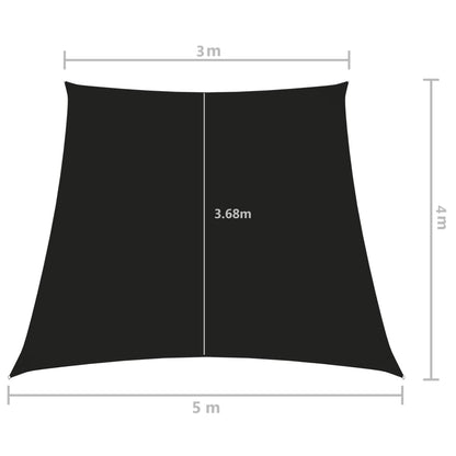 Vela parasol tela Oxford trapecio 3/5x4 m Negro