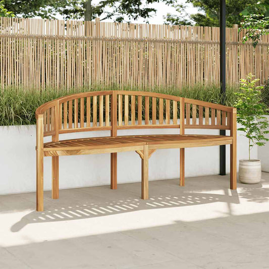 Banc de jardin en forme de banane 180 cm bois de teck solide