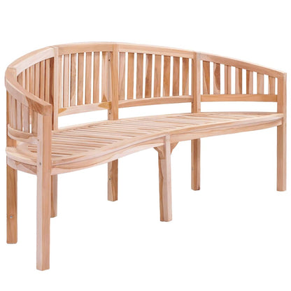 Banc de jardin en forme de banane 200 cm bois de teck solide