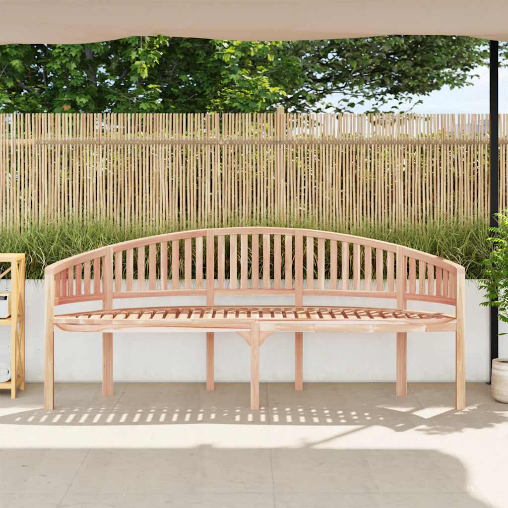 Banc de jardin en forme de banane 200 cm bois de teck solide