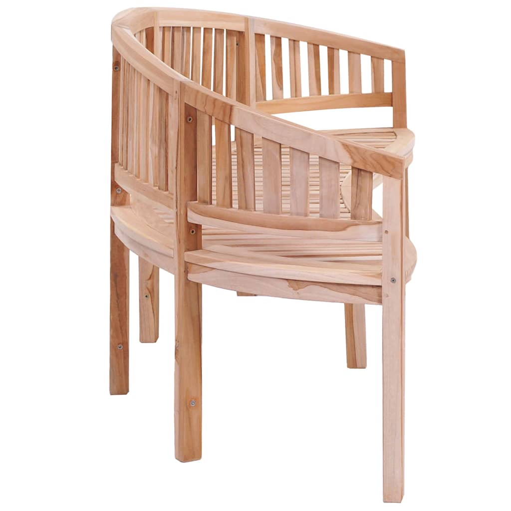 Banc de jardin en forme de banane 200 cm bois de teck solide