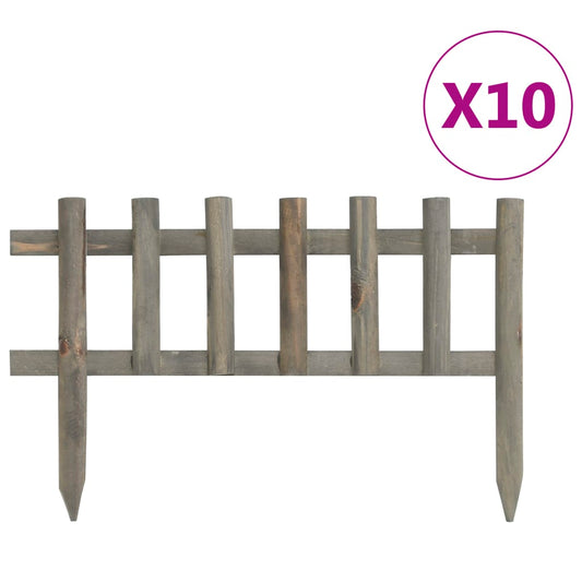 Garden edging 10 pcs Fir wood 4.4 m