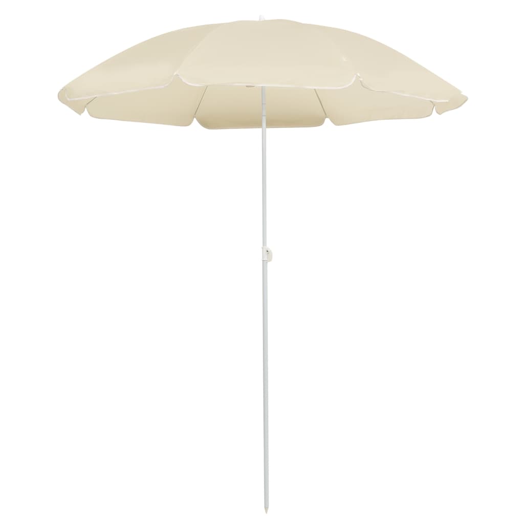 Parasol de jardin avec mât en acier sable 180 cm