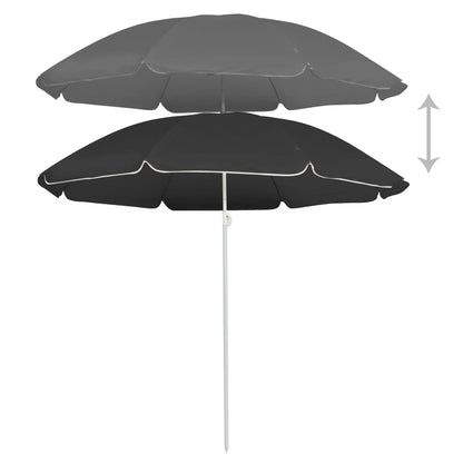 Parasol de jardin avec mât en acier anthracite 180 cm