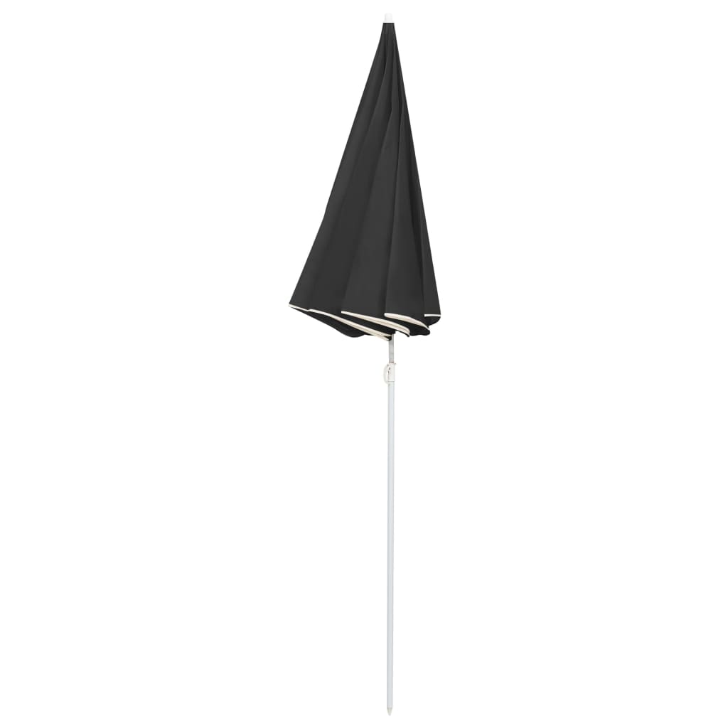 Parasol de jardin avec mât en acier anthracite 180 cm