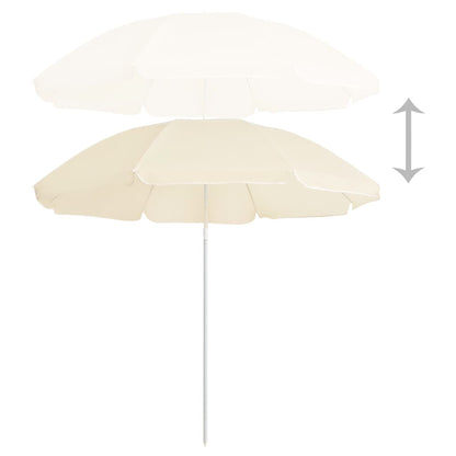 Parasol de jardin avec mât en acier sable 180 cm