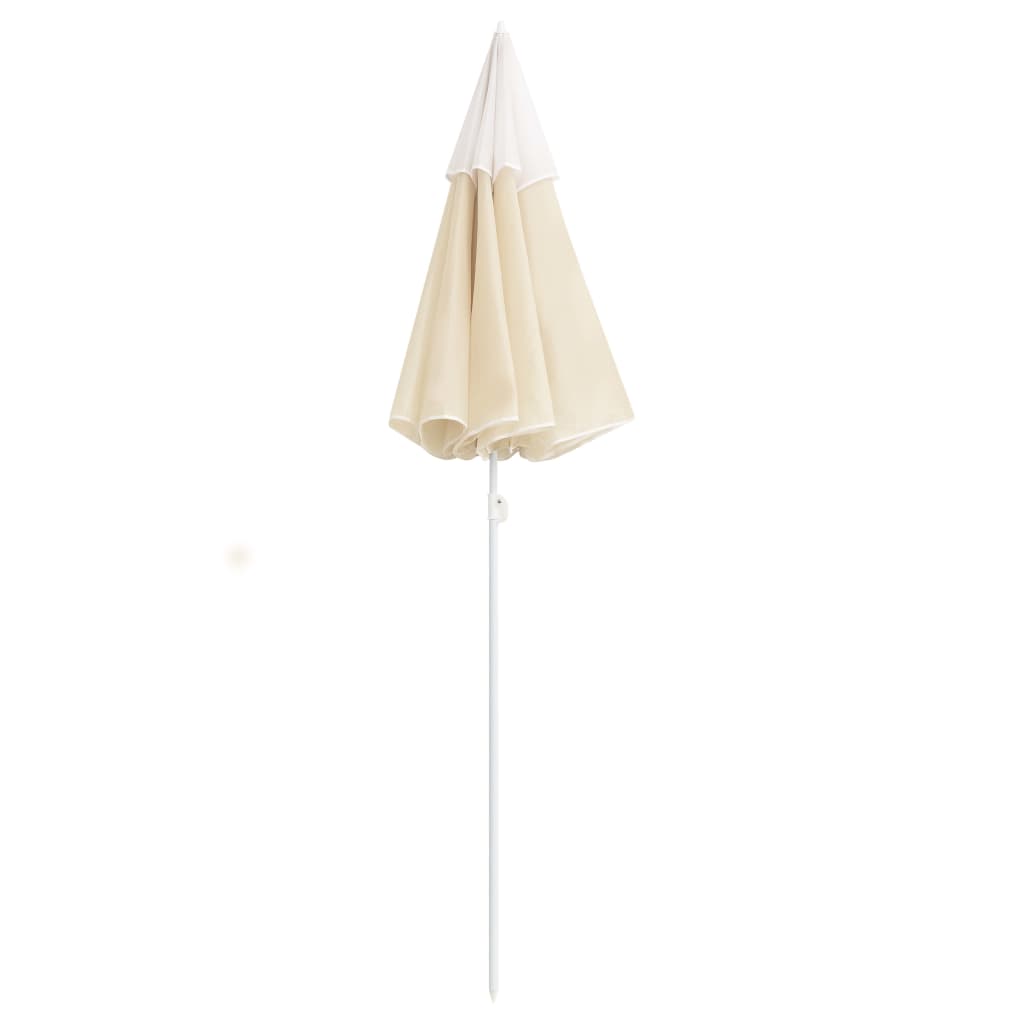 Parasol de jardin avec mât en acier sable 180 cm