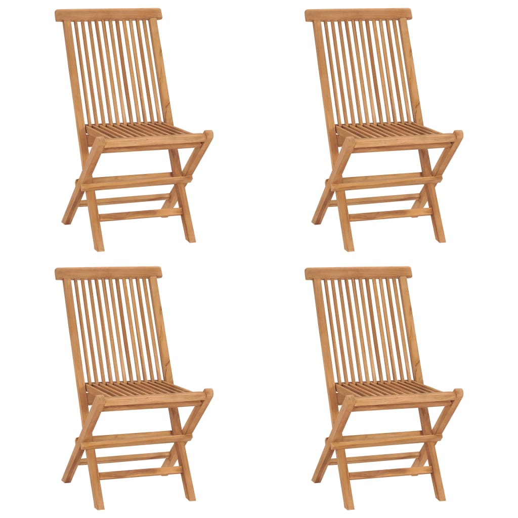 Chaises de jardin pliables lot de 4 Bois de teck massif