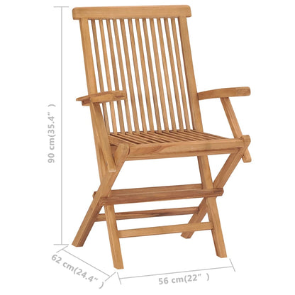 Chaises de jardin pliables lot de 3 Bois de teck massif