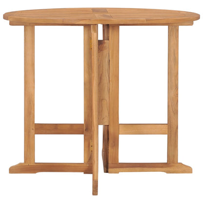 Table à dîner pliable de jardin Ø90x75 cm Bois de teck solide