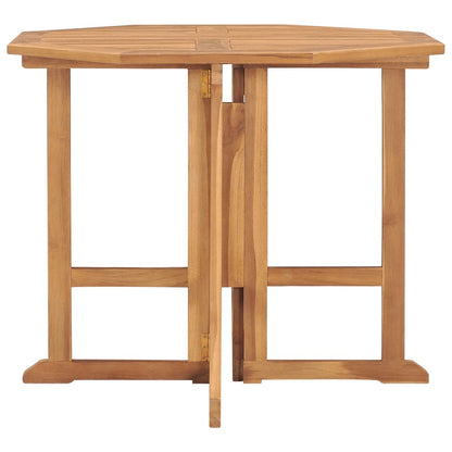 Table à dîner pliable de jardin Ø90x75 cm Bois de teck solide