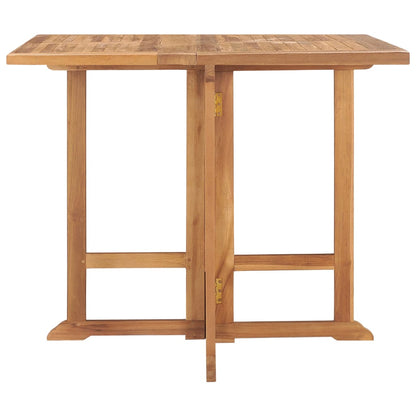 Table à dîner pliable de jardin Ø90x75 cm Bois de teck solide