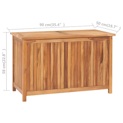 Boîte de rangement de jardin 90x50x58 cm Bois de teck solide