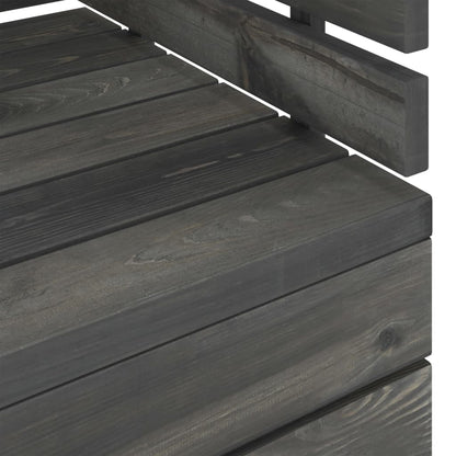 Canapé palette d'angle de jardin Bois de pin massif Gris foncé