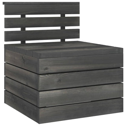 Salon de jardin palette 2 pcs Bois de pin massif Gris foncé