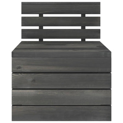 Salon de jardin palette 2 pcs Bois de pin massif Gris foncé