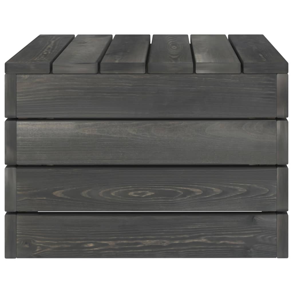 Salon de jardin palette 2 pcs Bois de pin massif Gris foncé