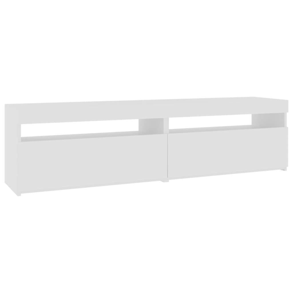 Meubles TV 2 pcs avec lumières LED Blanc 75x35x40 cm