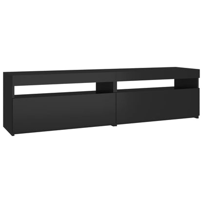 Meubles TV 2 pcs avec lumières LED Noir 75x35x40 cm