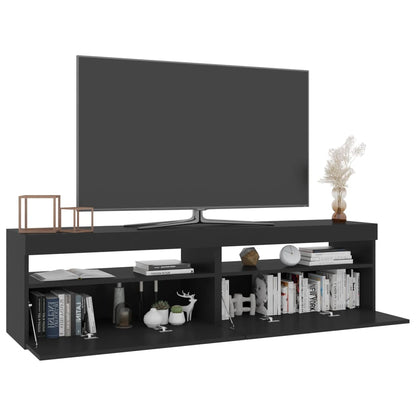 Meubles TV 2 pcs avec lumières LED Noir 75x35x40 cm