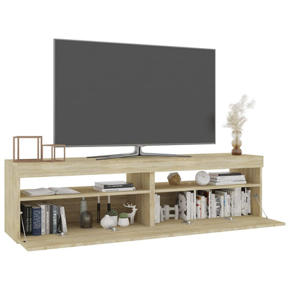 Meubles TV 2 pcs avec lumières LED Chêne sonoma 75x35x40 cm