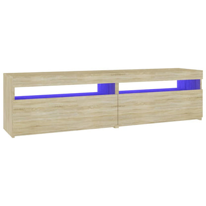 Meubles TV 2 pcs avec lumières LED Chêne sonoma 75x35x40 cm