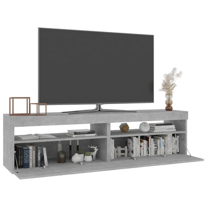 Meubles TV 2 pcs avec lumières LED Gris béton 75x35x40 cm