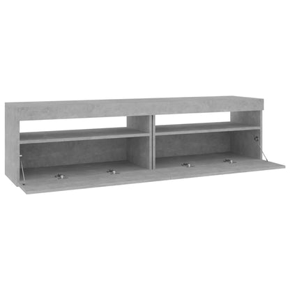 Meubles TV 2 pcs avec lumières LED Gris béton 75x35x40 cm