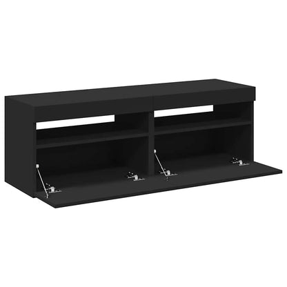 Meubles TV avec lumières LED 2 pcs Noir 60x35x40 cm