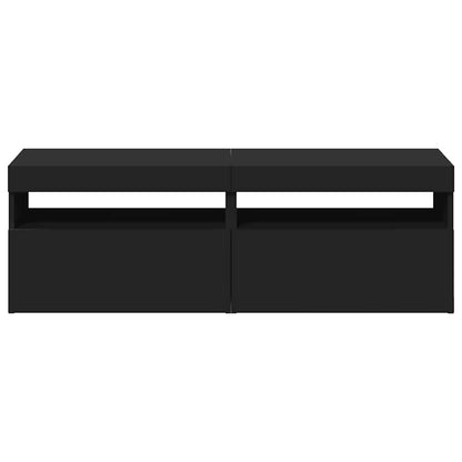 Meubles TV avec lumières LED 2 pcs Noir 60x35x40 cm