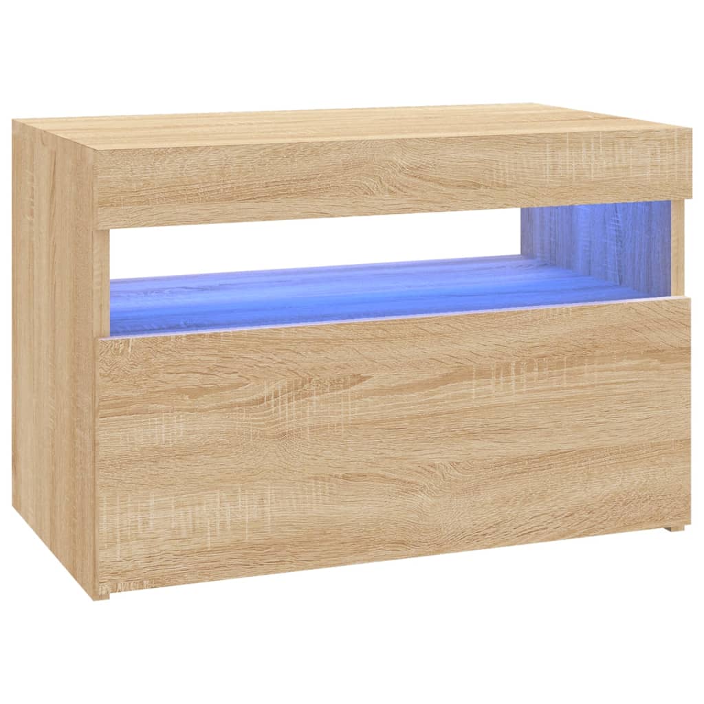 Meubles TV avec lumières LED 2 pcs Chêne sonoma 60x35x40 cm