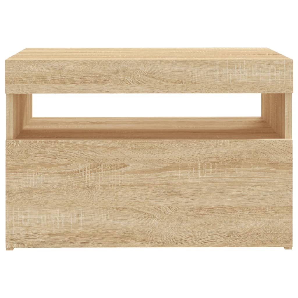 Meubles TV avec lumières LED 2 pcs Chêne sonoma 60x35x40 cm