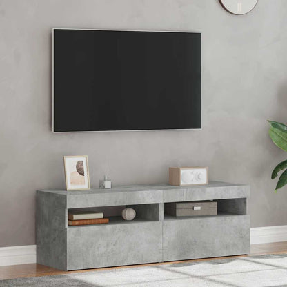 Meubles TV avec lumières LED 2 pcs gris béton 60x35x40 cm