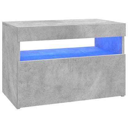 Meubles TV avec lumières LED 2 pcs gris béton 60x35x40 cm